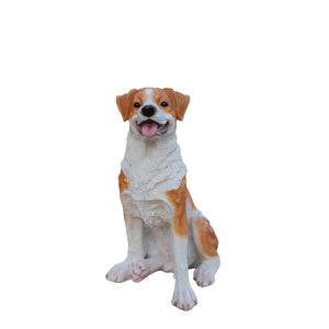 English Elm Lifelike Hound Dog Resin Statue Hand-painted Sculpture for Garden or Home Decor W5398P496064