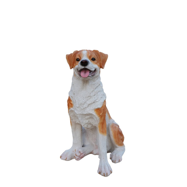 English Elm Lifelike Hound Dog Resin Statue Hand-painted Sculpture for Garden or Home Decor W5398P496064