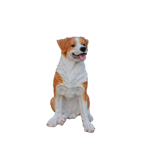 English Elm Lifelike Hound Dog Resin Statue Hand-painted Sculpture for Garden or Home Decor W5398P496064