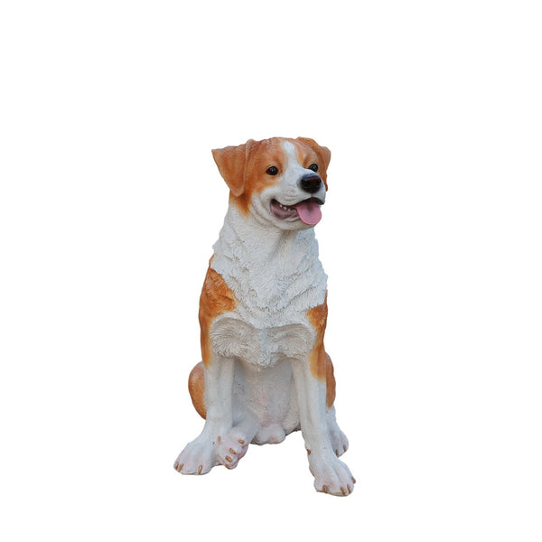 English Elm Lifelike Hound Dog Resin Statue Hand-painted Sculpture for Garden or Home Decor W5398P496064
