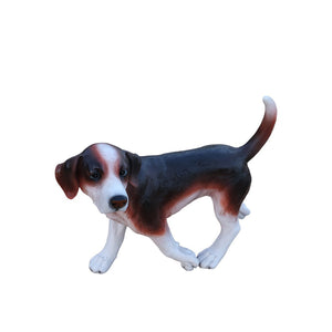 English Elm Lifelike Beagle Resin Figurine Hand-Painted Sculpture for Garden Patio or Home Display W5398P496068