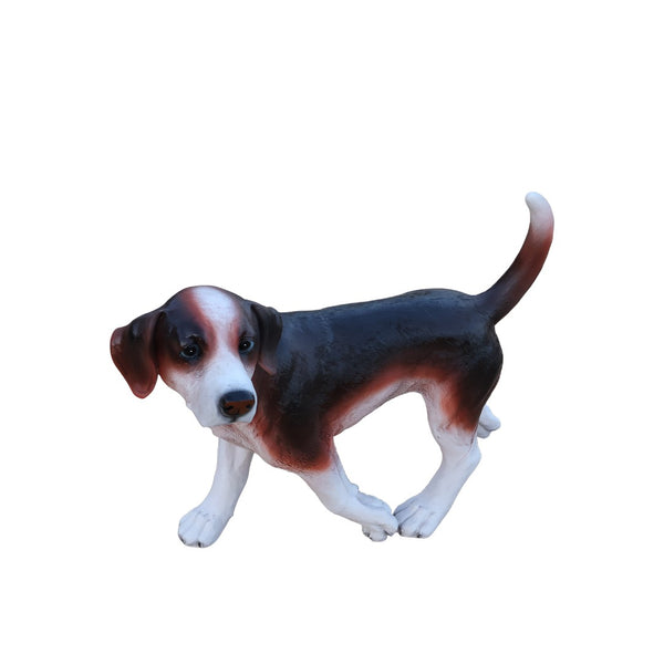English Elm Lifelike Beagle Resin Figurine Hand-Painted Sculpture for Garden Patio or Home Display W5398P496068