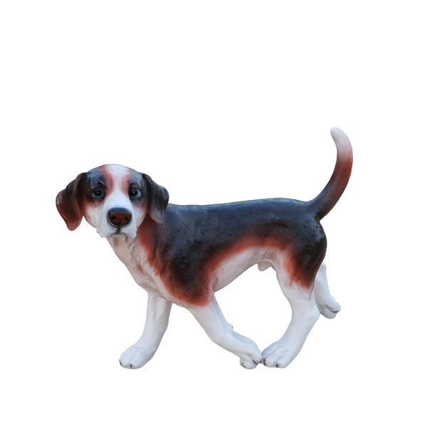 English Elm Lifelike Beagle Resin Figurine Hand-Painted Sculpture for Garden Patio or Home Display W5398P496068