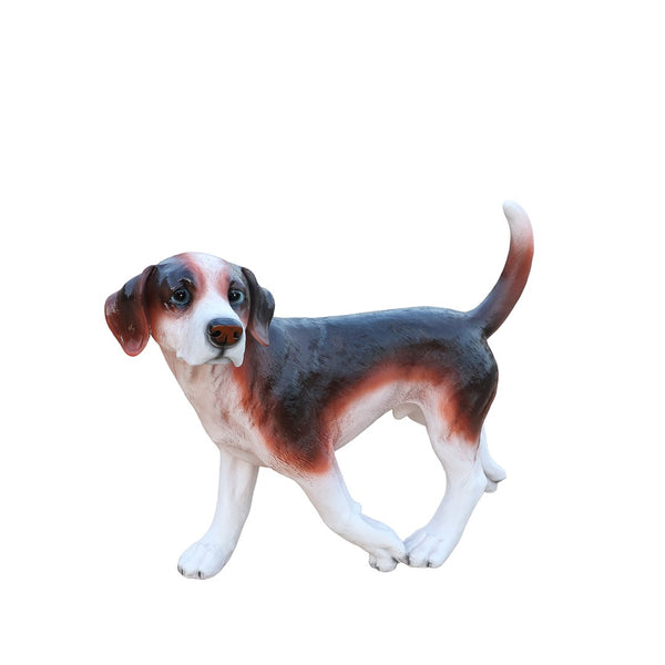 English Elm Lifelike Beagle Resin Figurine Hand-Painted Sculpture for Garden Patio or Home Display W5398P496068
