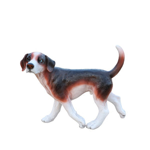 English Elm Lifelike Beagle Resin Figurine Hand-Painted Sculpture for Garden Patio or Home Display W5398P496068