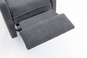 English Elm Short Plush Swivel Accent Chair with Manual Recline for Living Room or Bedroom W547P492627