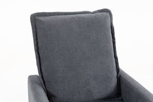 English Elm Short Plush Swivel Accent Chair with Manual Recline for Living Room or Bedroom W547P492627