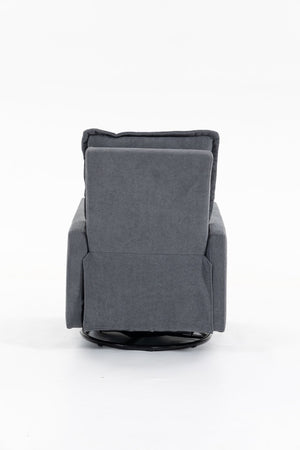 English Elm Short Plush Swivel Accent Chair with Manual Recline for Living Room or Bedroom W547P492627