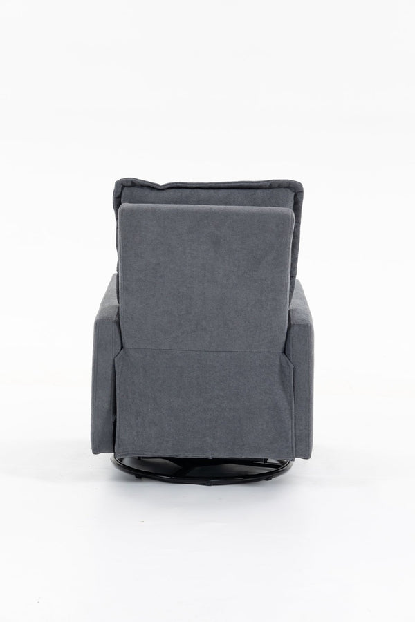 English Elm Short Plush Swivel Accent Chair with Manual Recline for Living Room or Bedroom W547P492627