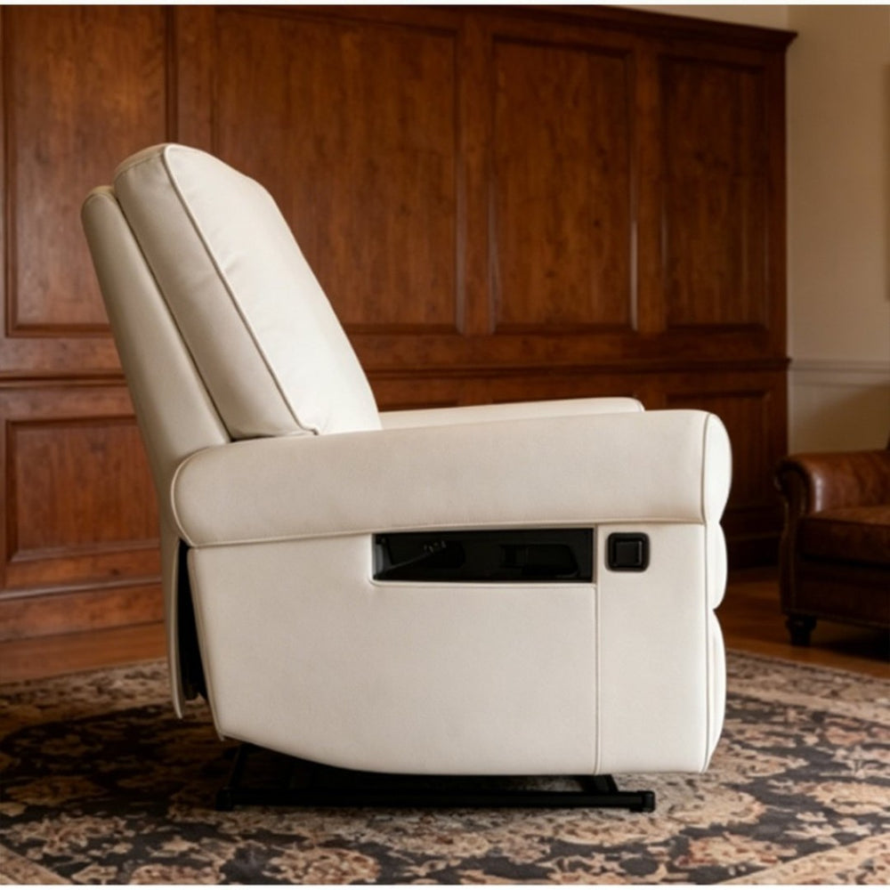 English Elm Manual Swivel Recliner Armchair with Button Tufted Plush Seat for Living Room W547P523307