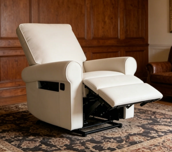 English Elm Manual Swivel Recliner Armchair with Button Tufted Plush Seat for Living Room W547P523307