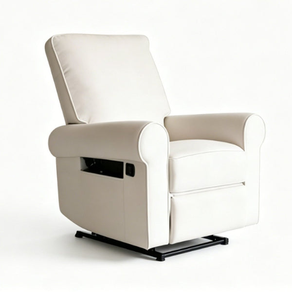 English Elm Manual Swivel Recliner Armchair with Button Tufted Plush Seat for Living Room W547P523307