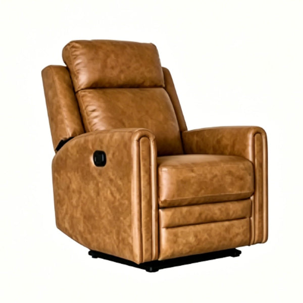 English Elm Manual Push Button Reclining Swivel Lounge Chair with Ergonomic High Density Foam Support W547P523334
