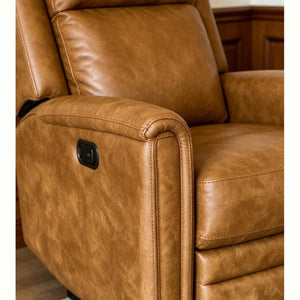 English Elm Manual Push Button Reclining Swivel Lounge Chair with Ergonomic High Density Foam Support W547P523334