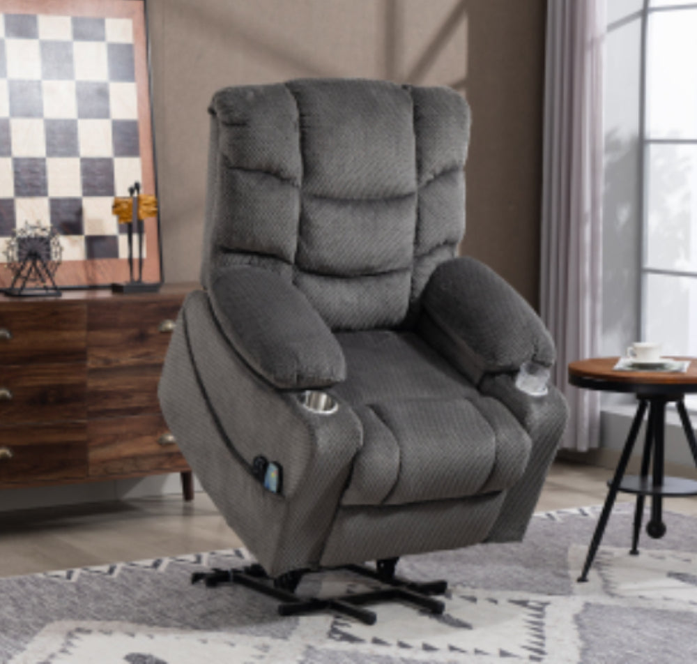English Elm Ultra Plush Velvet Power Recliner with Massage Heat Lift Assist and Swivel Base W547P523454