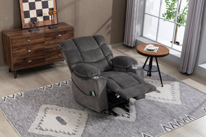 English Elm Ultra Plush Velvet Power Recliner with Massage Heat Lift Assist and Swivel Base W547P523454