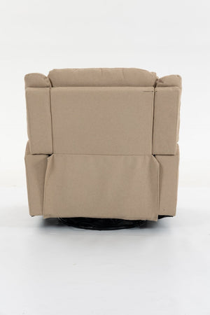 English Elm Extra Wide Velvet Power Recliner with Swivel Base Heat Massage and Usb Charging Camel W547S00104