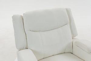 English Elm Extra Wide Velvet Power Recliner with Swivel Base Heat Massage and Usb Charging Cream W547S00105