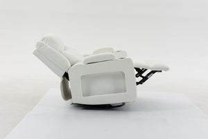 English Elm Extra Wide Velvet Power Recliner with Swivel Base Heat Massage and Usb Charging Cream W547S00105