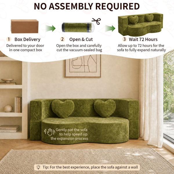 English Elm Heart-shaped Convertible Sofa Bed Sculptural Sponge Fill Lounge for Studio Apartments W5502P516737