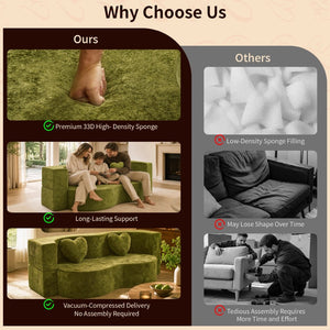 English Elm Heart-shaped Convertible Sofa Bed Sculptural Sponge Fill Lounge for Studio Apartments W5502P516737