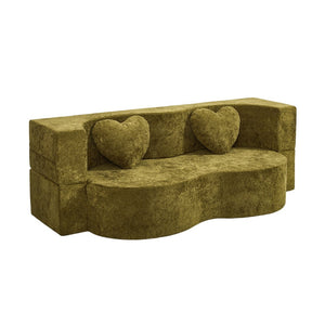 English Elm Heart-shaped Convertible Sofa Bed Sculptural Sponge Fill Lounge for Studio Apartments W5502P516737