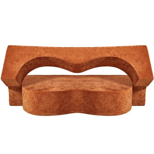 English Elm Heart-shaped Convertible Sofa Bed Sponge Fill Sculptural Lounge for Studio Apartment Brown W5502P516738