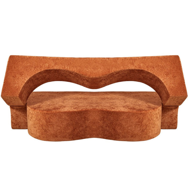 English Elm Heart-shaped Convertible Sofa Bed Sponge Fill Sculptural Lounge for Studio Apartment Brown W5502P516738