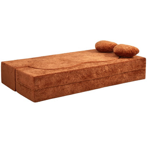 English Elm Heart-shaped Convertible Sofa Bed Sponge Fill Sculptural Lounge for Studio Apartment Brown W5502P516738