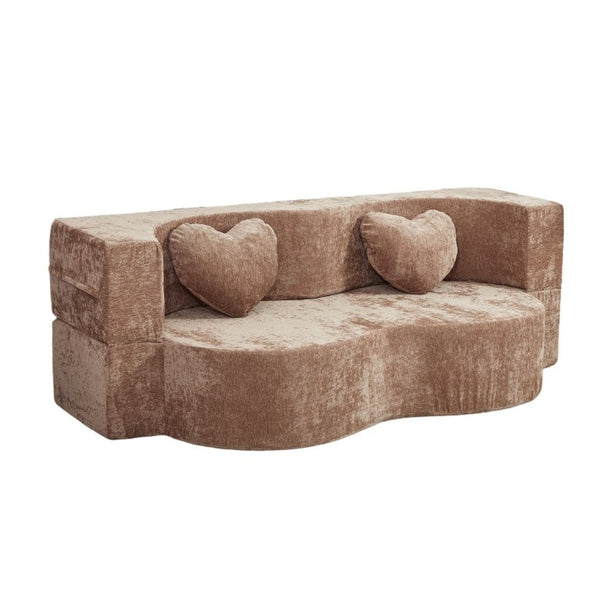 English Elm Heart-Shaped Convertible Sponge Sofa Sculptural Lounger for Apartments and Guest Rooms W5502P516739