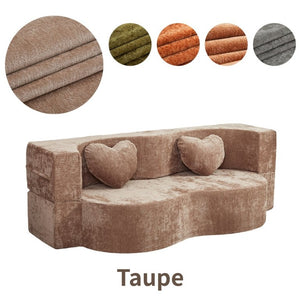 English Elm Heart-Shaped Convertible Sponge Sofa Sculptural Lounger for Apartments and Guest Rooms W5502P516739