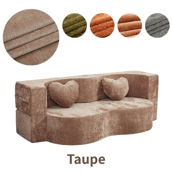 English Elm Heart-Shaped Convertible Sponge Sofa Sculptural Lounger for Apartments and Guest Rooms W5502P516739