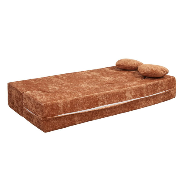 English Elm Heart-shaped Convertible Sofa Bed Sponge Fill Sculptural Lounge for Studio Apartment Orange W5502P516740