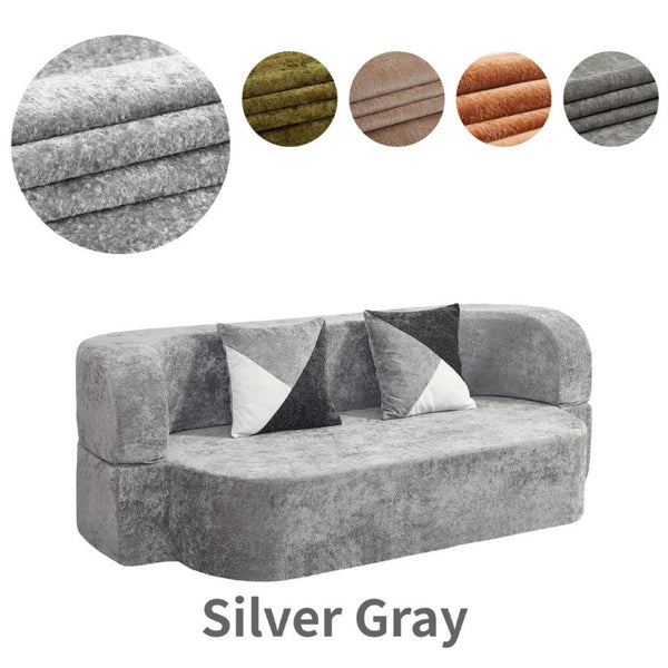 English Elm Eggshell Convertible Plush Sofa Bed with High Density Foam for Apartment Living Silver+Grey W5502P516743