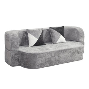English Elm Eggshell Convertible Plush Sofa Bed with High Density Foam for Apartment Living Silver+Grey W5502P516743
