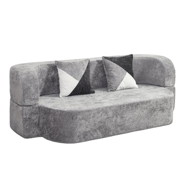 English Elm Eggshell Convertible Plush Sofa Bed with High Density Foam for Apartment Living Silver+Grey W5502P516743