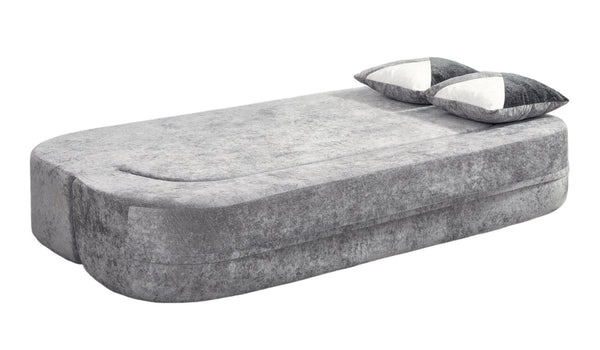 English Elm Eggshell Convertible Plush Sofa Bed with High Density Foam for Apartment Living Silver+Grey W5502P516743