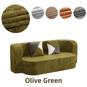 English Elm Eggshell Convertible Plush Sofa Bed with High Density Foam for Apartment Living Olive Green W5502P516744
