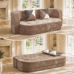 English Elm Eggshell Convertible Plush Sofa Bed with High Density Foam for Apartment Living Beige W5502P516746
