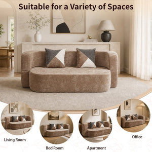 English Elm Eggshell Convertible Plush Sofa Bed with High Density Foam for Apartment Living Beige W5502P516746