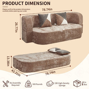 English Elm Eggshell Convertible Plush Sofa Bed with High Density Foam for Apartment Living Beige W5502P516746