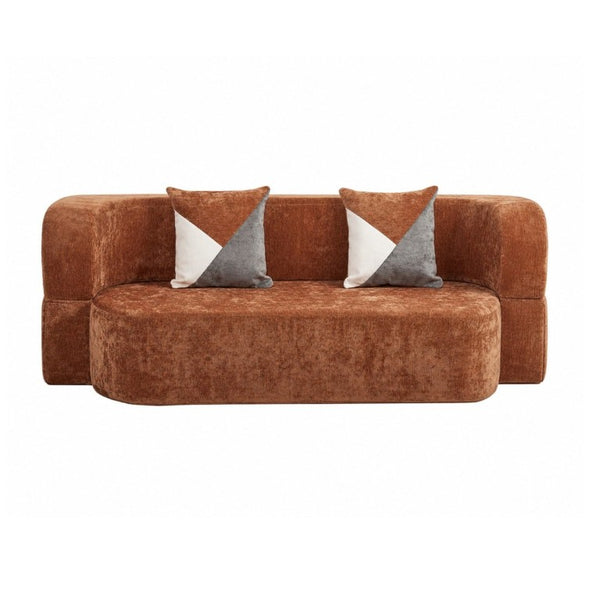 English Elm Eggshell Convertible Plush Sofa Bed with High Density Foam for Apartment Living Brown W5502P516747