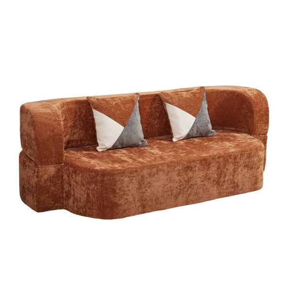 English Elm Eggshell Convertible Plush Sofa Bed with High Density Foam for Apartment Living Brown W5502P516747