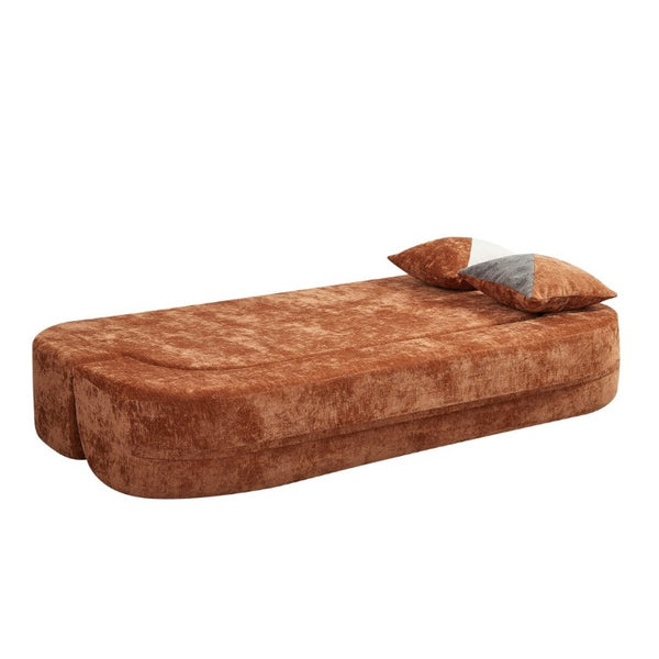 English Elm Eggshell Convertible Plush Sofa Bed with High Density Foam for Apartment Living Brown W5502P516747