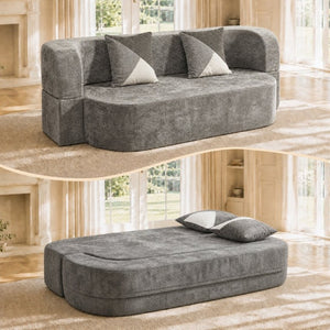 English Elm Eggshell Convertible Plush Sofa Bed with High Density Foam for Apartment Living Charcoal Grey W5502P516749