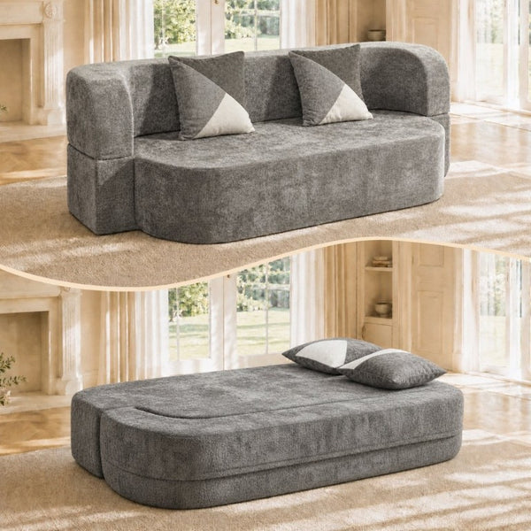 English Elm Eggshell Convertible Plush Sofa Bed with High Density Foam for Apartment Living Charcoal Grey W5502P516749
