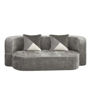 English Elm Eggshell Convertible Plush Sofa Bed with High Density Foam for Apartment Living Charcoal Grey W5502P516749