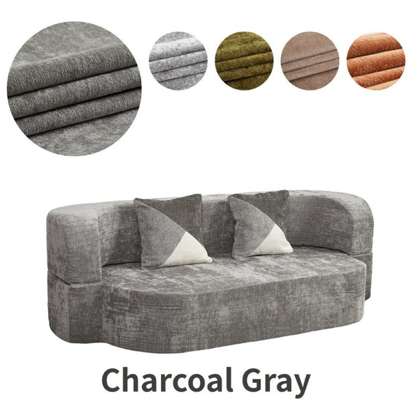 English Elm Eggshell Convertible Plush Sofa Bed with High Density Foam for Apartment Living Charcoal Grey W5502P516749