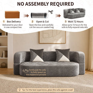 English Elm Eggshell Convertible Plush Sofa Bed with High Density Foam for Apartment Living Charcoal Grey W5502P516749