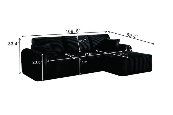 English Elm D-083 Modular Cloud Sectional with Memory Foam Fill and Breathable Fabric Upholstery W5515P438971